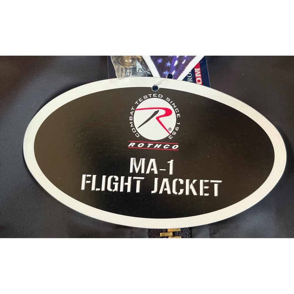 Rothco MA-1 Flight Jacket Black Marine Bulldogs Graphic Bomber Mens Small NWT - Picture 4 of 12